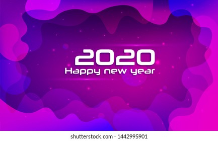 Happy new year 2020 Text Design vector. Holiday background, banner, poster. Cover of business diary for 2020 with wishes. Vector Illustration. 