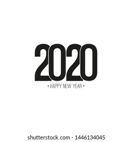 Happy new year 2020 text design. Vector illustration.