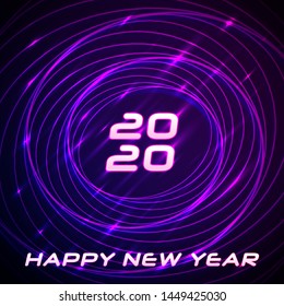 Happy new year 2020 Text Design vector. Holiday background, banner, poster. Cover of business diary for 2020 with wishes. Vector Illustration. 