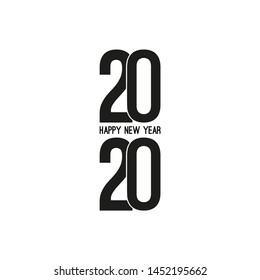 Happy new year 2020 text design. Vector illustration.