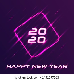 Happy new year 2020 Text Design vector. Holiday background, banner, poster. Cover of business diary for 2020 with wishes. Vector Illustration. 