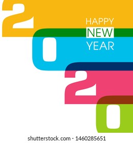 Happy New Year 2020 Text Design Vector.