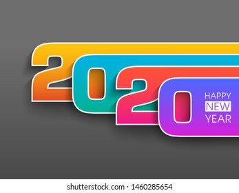 Happy new year 2020 Text Design vector.