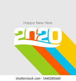 Happy new year 2020 Text Design vector.