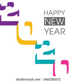 Happy new year 2020 Text Design vector.