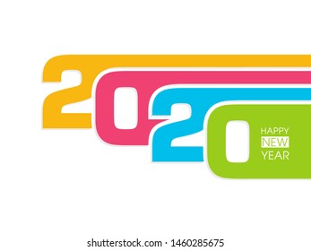 Happy new year 2020 Text Design vector.