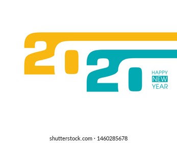 Happy new year 2020 Text Design vector.