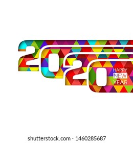 Happy new year 2020 Text Design vector.
