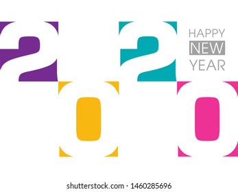 Happy new year 2020 Text Design vector.