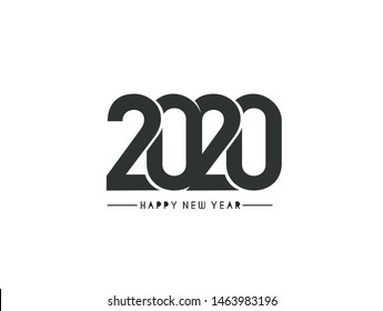 Happy New Year 2020 Text Design  Patter, Vector illustration.