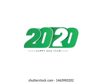 Happy New Year 2020 Text Design  Patter, Vector illustration.