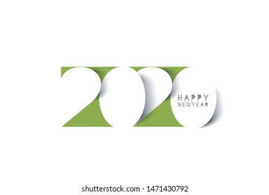 Happy New Year 2020 Text Design  Patter, Vector illustration.