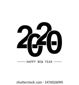 Happy New Year 2020 Text Design. Vector Eps 10