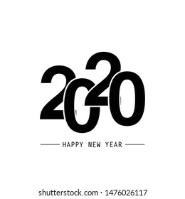 Happy New Year 2020 Text Design. Vector Eps 10