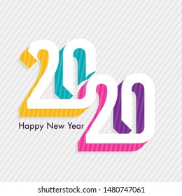 Happy new year 2020 Text Design vector.