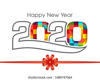 Happy new year 2020 Text Design vector.