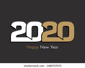 Happy new year 2020 Text Design vector.