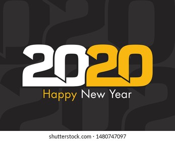 Happy new year 2020 Text Design vector.