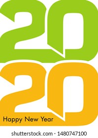 Happy new year 2020 Text Design vector.