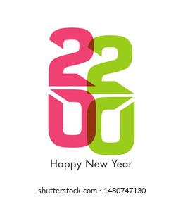 Happy new year 2020 Text Design vector.