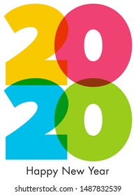 Happy new year 2020 Text Design vector.