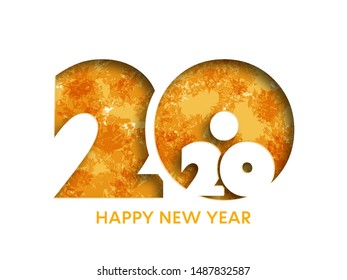 Happy new year 2020 Text Design vector.