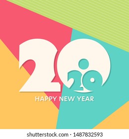 Happy new year 2020 Text Design vector.