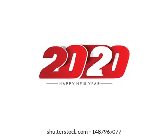 Happy New Year 2020 Text Design  Patter, Vector illustration.