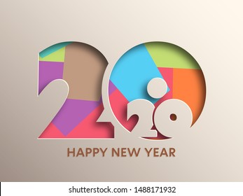 Happy new year 2020 Text Design vector.