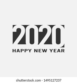 Happy New Year 2020 Text Design Patter, Vector illustration