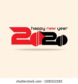 Happy New Year 2020 Text Design Patter, Vector illustration