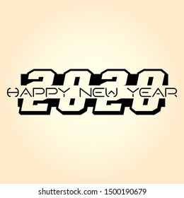 Happy New Year 2020 Text Design Patter, Vector illustration