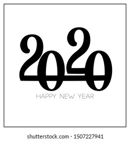 Happy New Year 2020 Text Design Patter, Vector illustration
