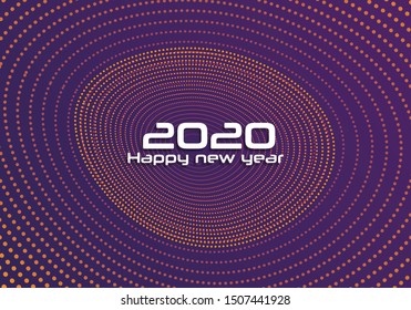 Happy new year 2020 Text Design vector. Holiday background, banner, poster. Cover of business diary for 2020 with wishes. Vector Illustration. 