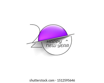 Happy New Year 2020 Text Typography Design Patter, Vector illustration.