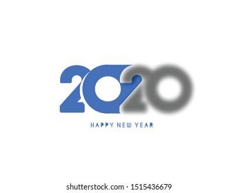Happy New Year 2020 Text Typography Design Patter, Vector illustration.