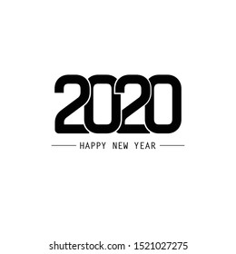 Happy New Year 2020 Text Design. Vector Eps 10