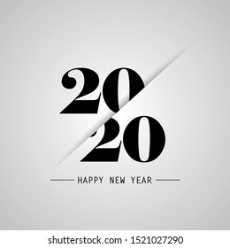 Happy New Year 2020 Text Design. Vector Eps 10