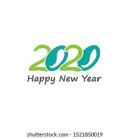 Happy New Year 2020 text, number design template vector