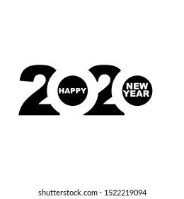 Happy New Year 2020 Text Design Patter, Vector illustration.