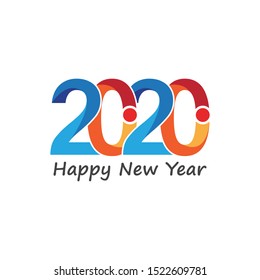 Happy New Year 2020 Text Design Patter, Vector illustration
