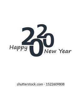 Happy New Year 2020 Text Design Patter, Vector illustration
