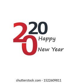 Happy New Year 2020 Text Design Patter, Vector illustration
