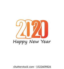 Happy New Year 2020 Text Design Patter, Vector illustration