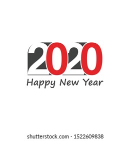 Happy New Year 2020 Text Design Patter, Vector illustration