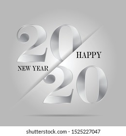 Happy New Year 2020 Text Design. Vector Eps 10