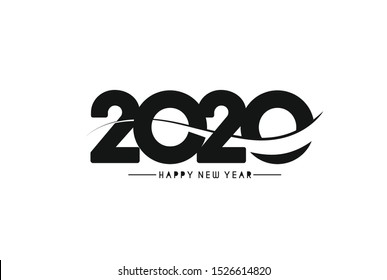 Feliz Año Nuevo 2020 Patter de diseño de tipografía de texto, ilustración vectorial.