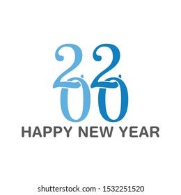 Happy New Year 2020 Text Design Patter, Vector illustration.