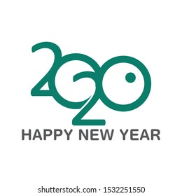 Happy New Year 2020 Text Design Patter, Vector illustration.