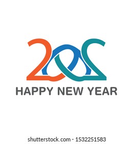 Happy New Year 2020 Text Design Patter, Vector illustration.